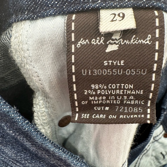 7 For All Mankind Jeans. Bootcut, dark denim, size 29. - Picture 5 of 5